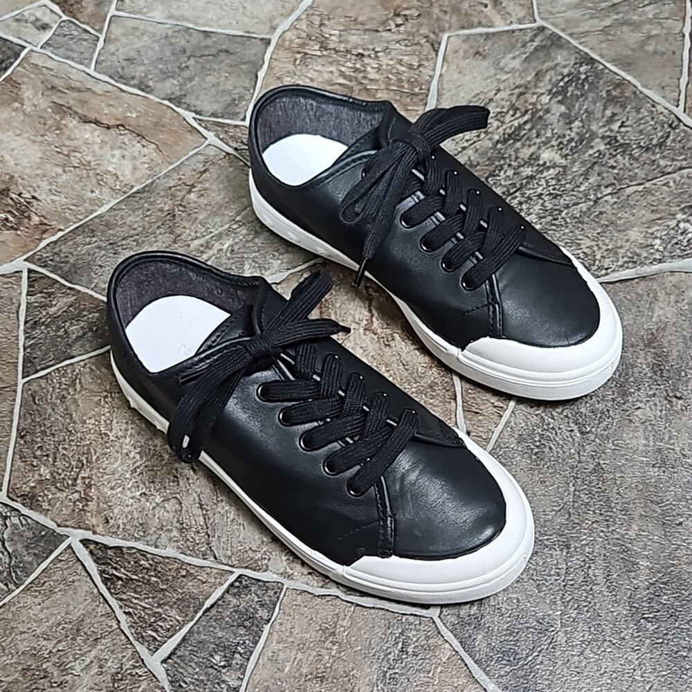 New in Box Rag & Bone Standard Issue Lace Up Sneakers Sz 6 Black Leather - Picture 2 of 11